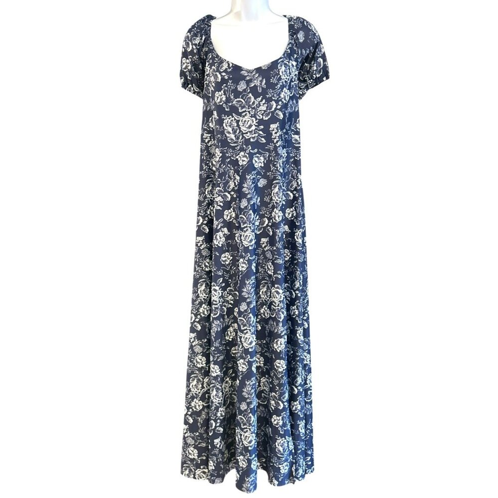 Smith and Quinn Navy White Floral Elizabeth Maxi Dress X-Large Romantic Wedding